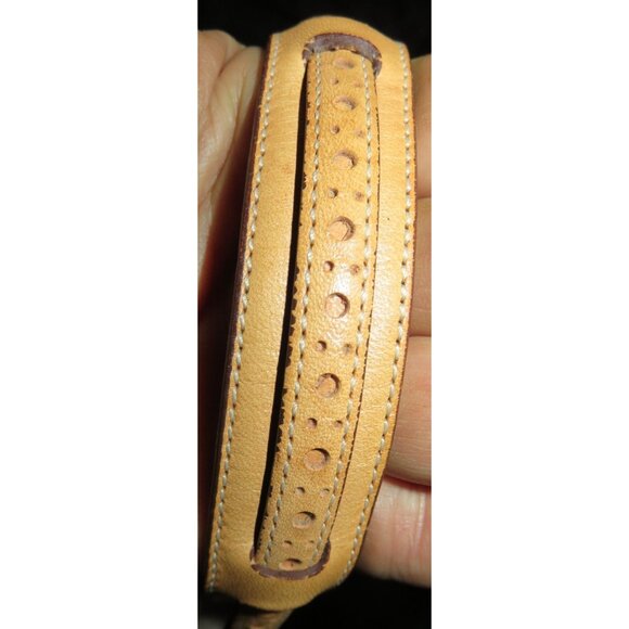 Coach Y2K Vintage Indigo Blue Denim & Tan Vachetta leather Demi Baguette Handbag - Picture 9 of 13